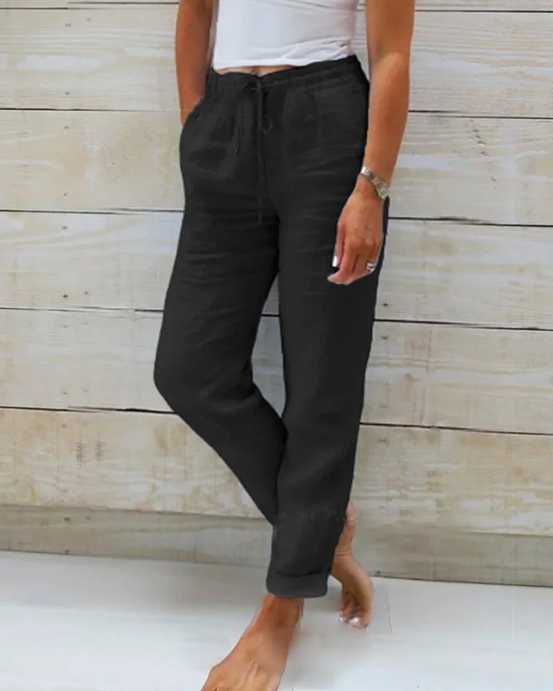 🌞New Arrival Hot Sale - 40% OFF!👖Women's  Elastic Waist Cotton Linen Wide Leg Pants - Image 6