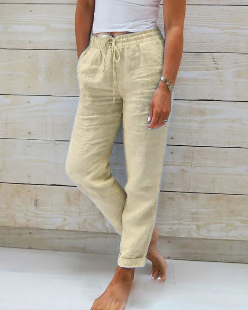 🌞New Arrival Hot Sale - 40% OFF!👖Women's  Elastic Waist Cotton Linen Wide Leg Pants - Image 8