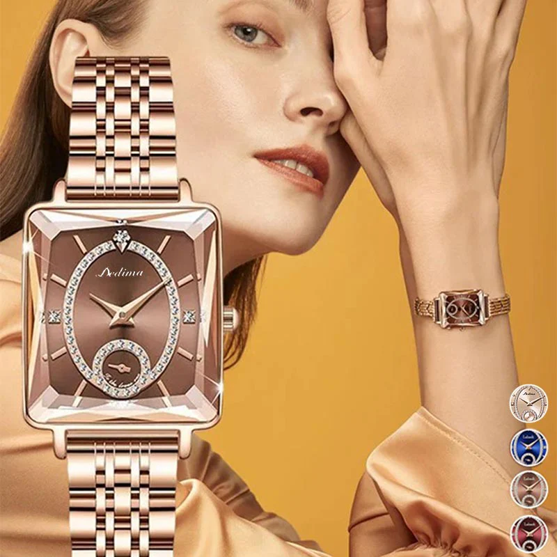 💎Fashion Square Ladies Rose Gold Diamond Watch - Image 2