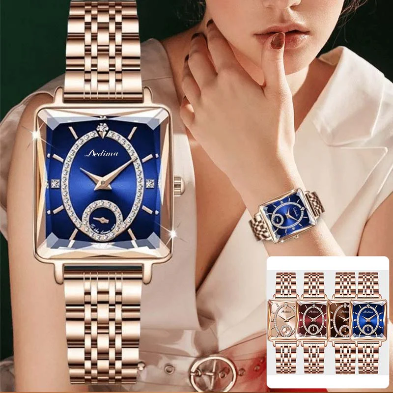 💎Fashion Square Ladies Rose Gold Diamond Watch - Image 8