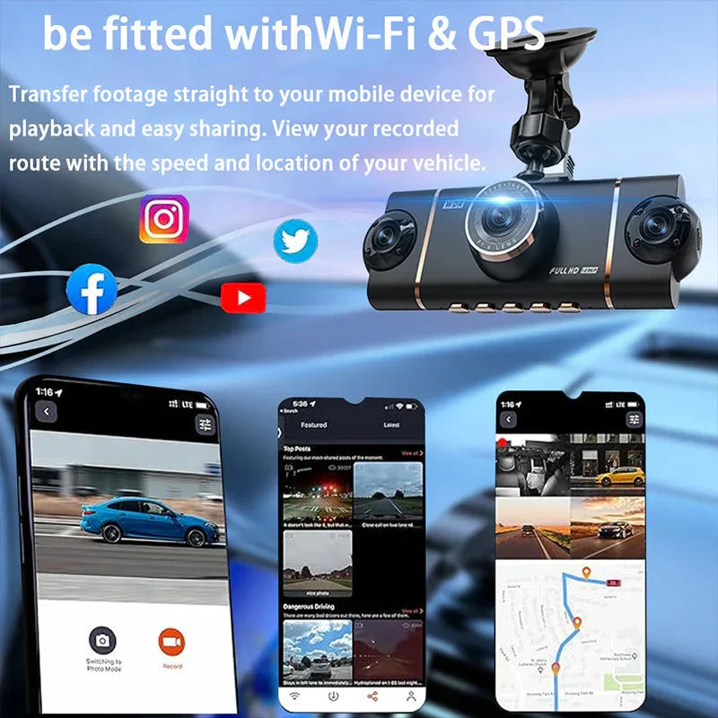 🏆40% Off!🚗4-Channel HD Dashcam with Front Interior Rear Recording🎥 - Image 3
