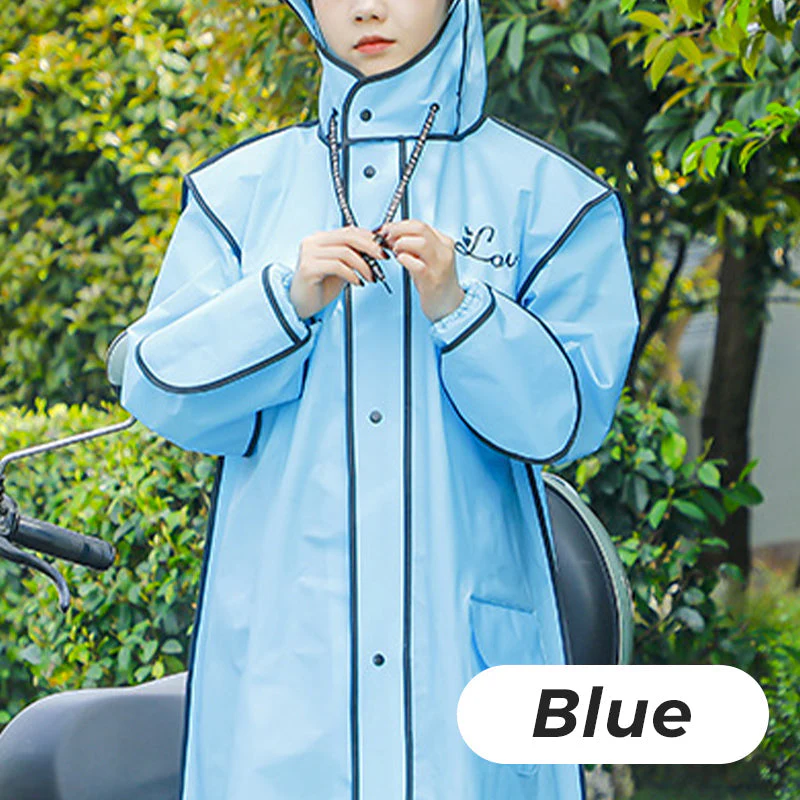 Reusable Hooded Raincoat with Mask for Adults - Image 13