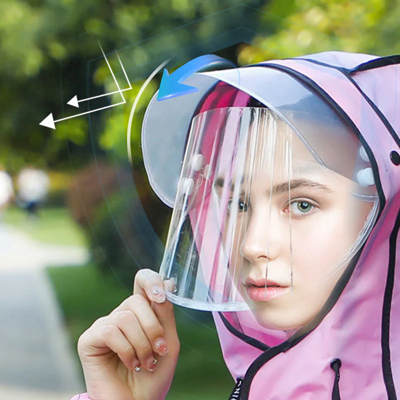 Reusable Hooded Raincoat with Mask for Adults - Image 3