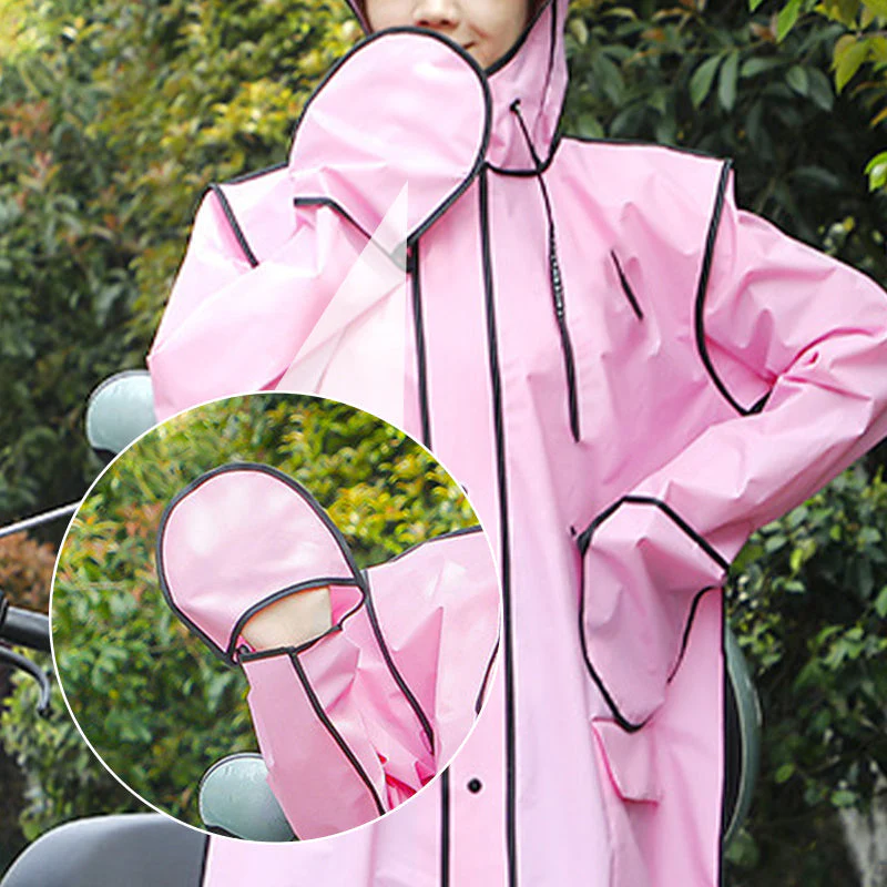 Reusable Hooded Raincoat with Mask for Adults - Image 4