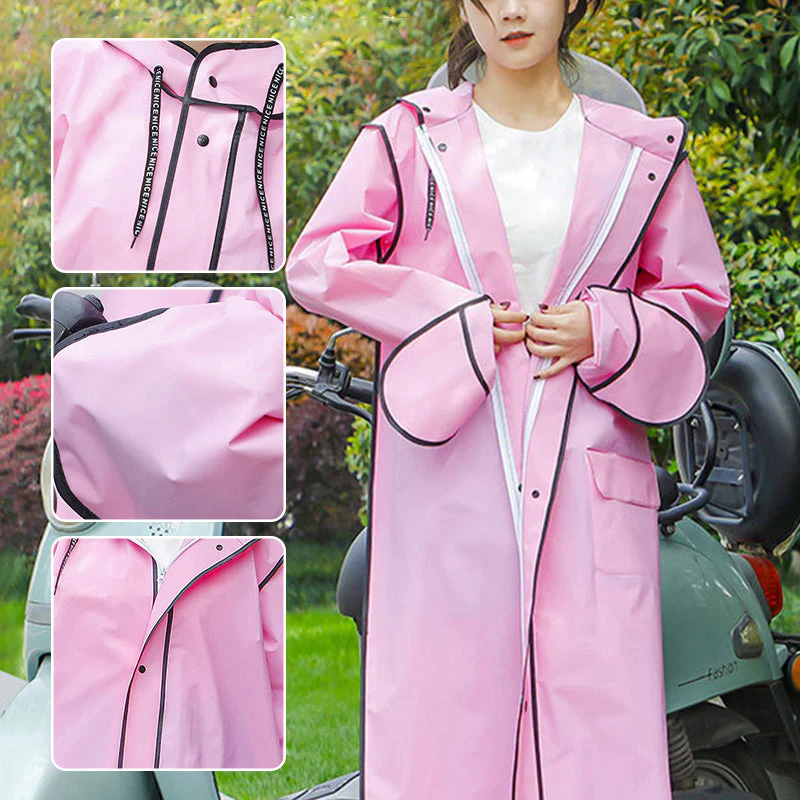Reusable Hooded Raincoat with Mask for Adults - Image 5