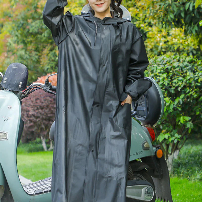 Reusable Hooded Raincoat with Mask for Adults - Image 6
