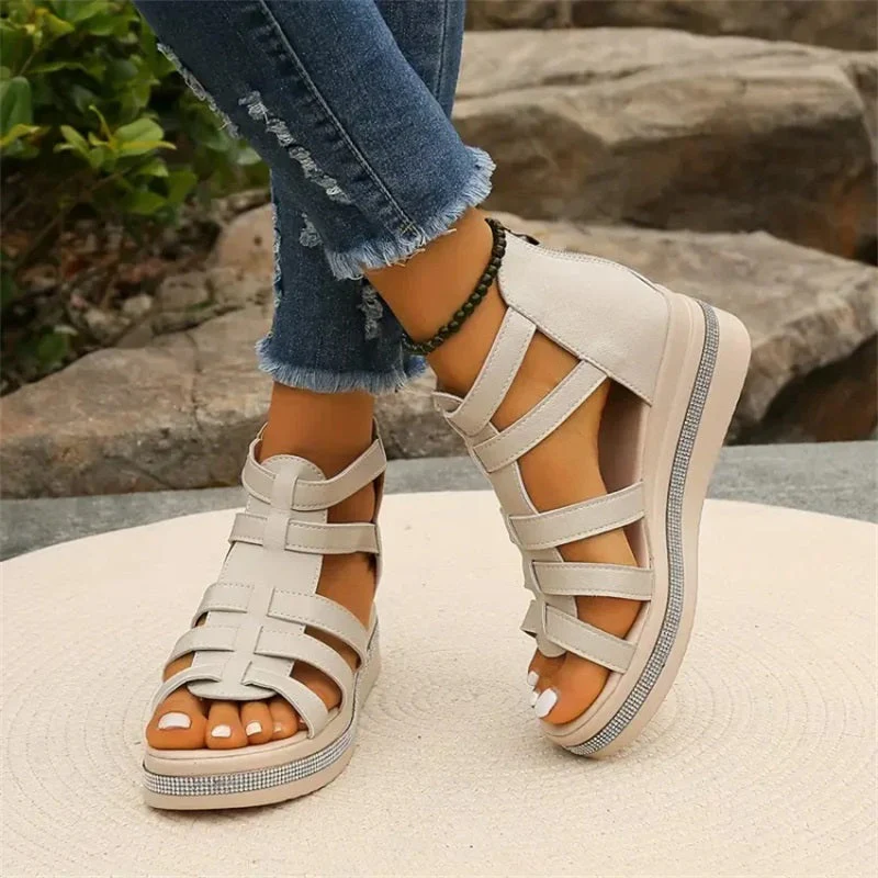 Wedge sandals with rhinestone decoration - Image 7