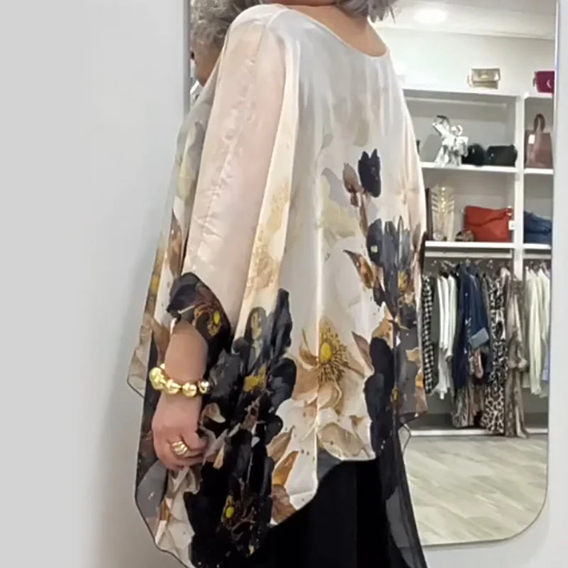 Women's Casual Printed Round Neck Top - Image 5