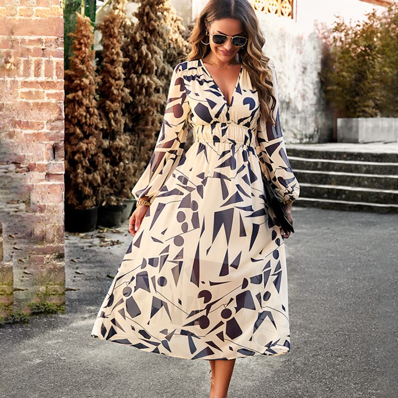 🔥Printed casual boho dress with V-neck for women🔥 - Image 10