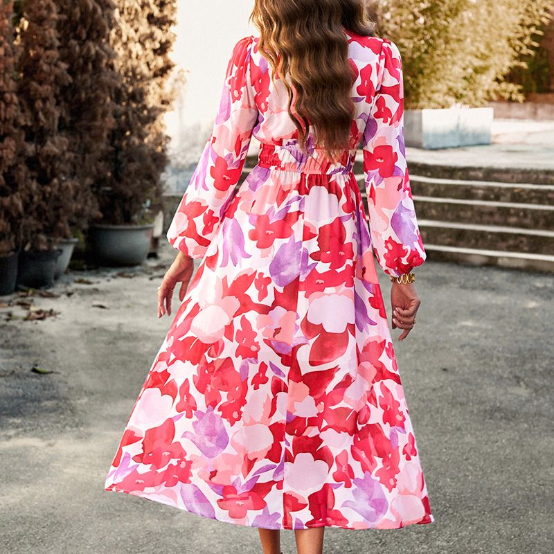 🔥Printed casual boho dress with V-neck for women🔥 - Image 3