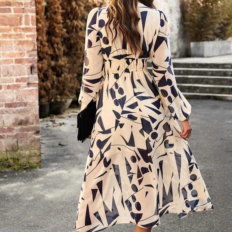 🔥Printed casual boho dress with V-neck for women🔥 - Image 7