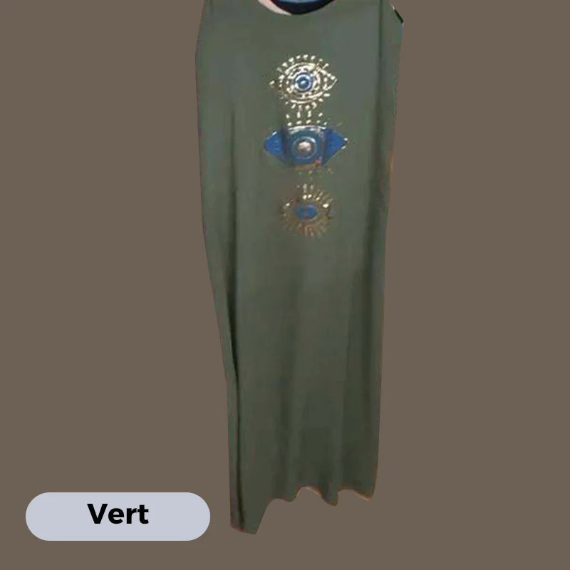 🌸LAST DAY PROMOTION - 50%OFF🌸Women's Sleeveless Long Dress with Eye Print - Image 11