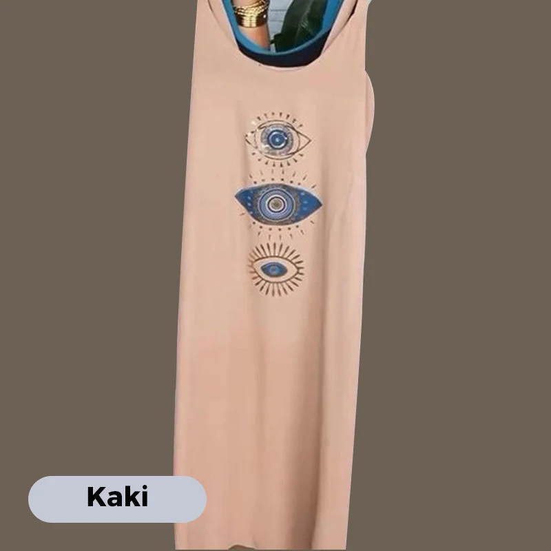 🌸LAST DAY PROMOTION - 50%OFF🌸Women's Sleeveless Long Dress with Eye Print - Image 12