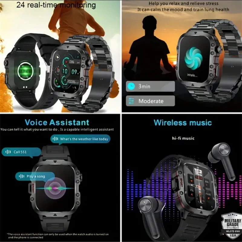 Rugged Outdoor Smart Watch - 100+ Sports Modes - Image 3