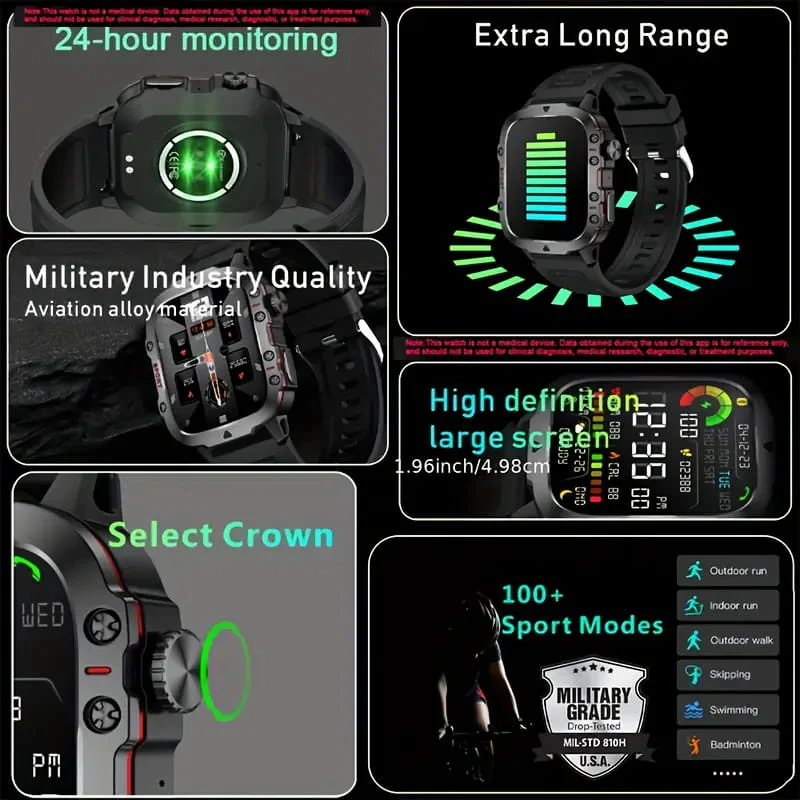 Rugged Outdoor Smart Watch - 100+ Sports Modes - Image 4