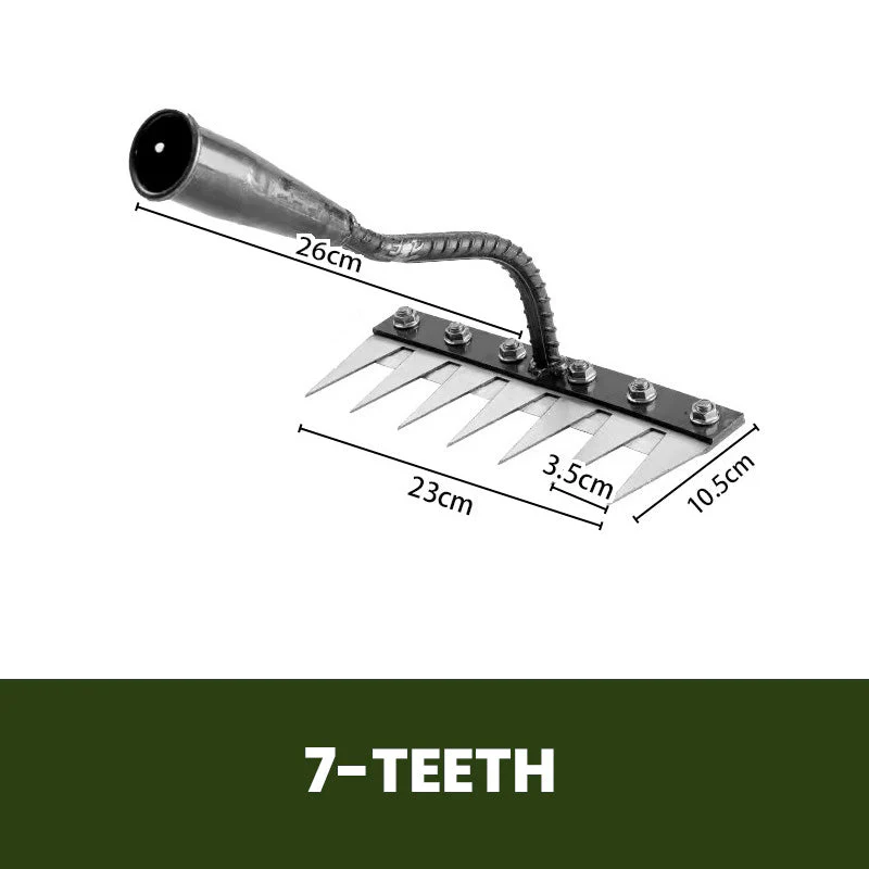 🔥Hot Sale🔥5/6/7/8 Teeth Carbon Steel Garden Weeding Rake - Image 11