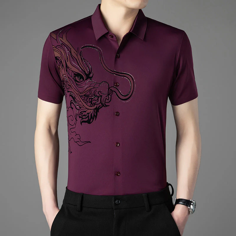 Men’s Business Casual Ice Silk Short Sleeve Shirt - Image 13