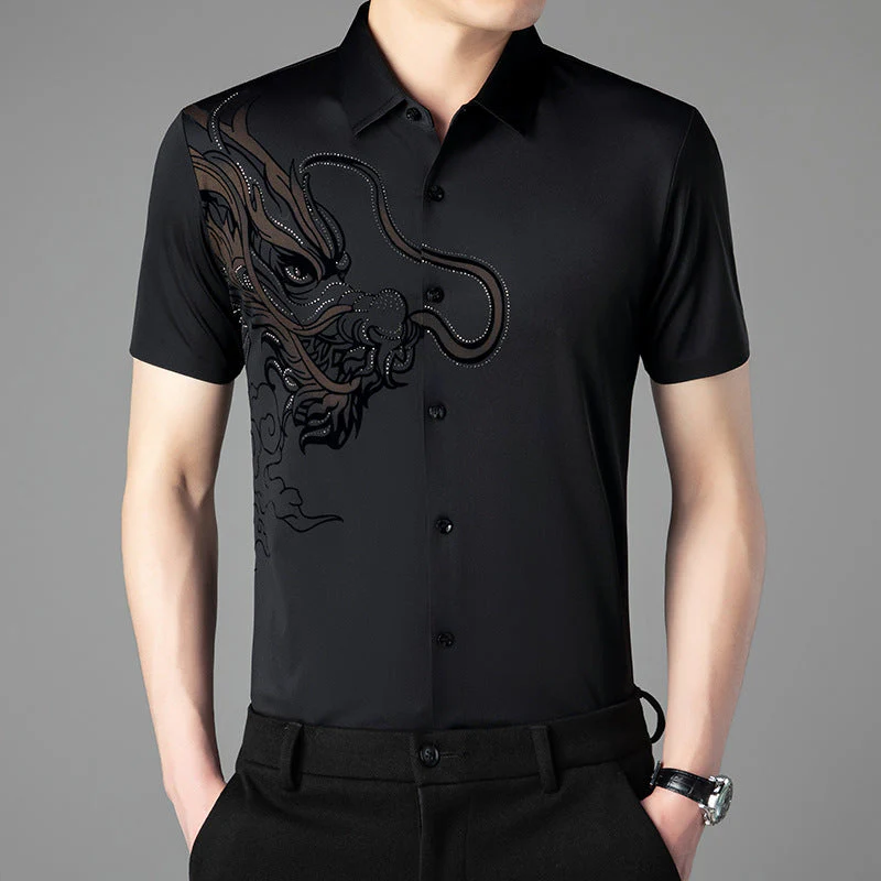 Men’s Business Casual Ice Silk Short Sleeve Shirt - Image 14