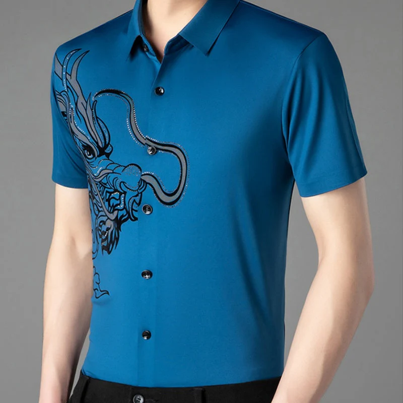 Men’s Business Casual Ice Silk Short Sleeve Shirt - Image 4