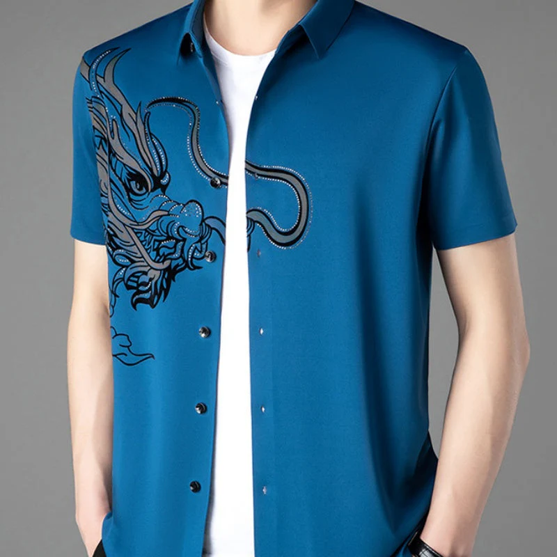 Men’s Business Casual Ice Silk Short Sleeve Shirt - Image 6