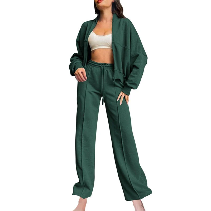 💕Autumn Specials - Women's Long Sleeve Zip Coat Drawstring Sweatpants 2-Piece Sets - Image 3