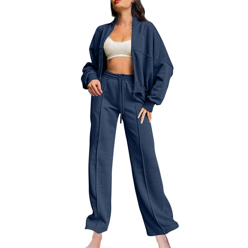 💕Autumn Specials - Women's Long Sleeve Zip Coat Drawstring Sweatpants 2-Piece Sets - Image 5