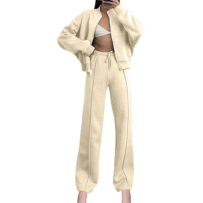 💕Autumn Specials - Women's Long Sleeve Zip Coat Drawstring Sweatpants 2-Piece Sets - Image 7