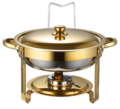 🧑‍🍳The same as in a five-star buffet restaurant🍽️Stainless Steel Chafing Dish Buffet Set 5QT with Fuel Can Rack, Gold Food Warmer for Parties - Image 18