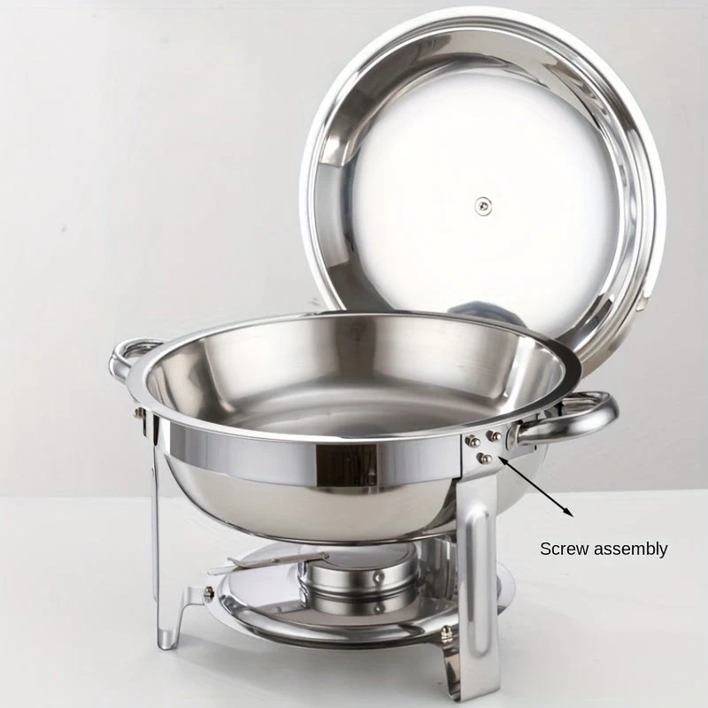🧑‍🍳The same as in a five-star buffet restaurant🍽️Stainless Steel Chafing Dish Buffet Set 5QT with Fuel Can Rack, Gold Food Warmer for Parties - Image 9