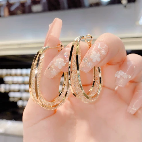 Stylish Oval Earrings - Image 3