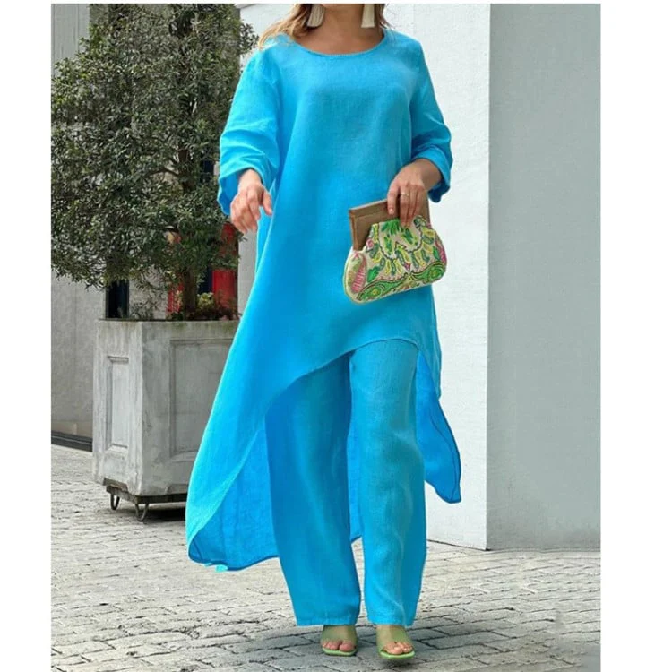 🍃【Office to Brunch】Women's Solid Color Linen Fashionable Casual Suit 🍃 | Wrinkle-Release Tech | Breathable Unlined Design | Anti-Static Fabric
