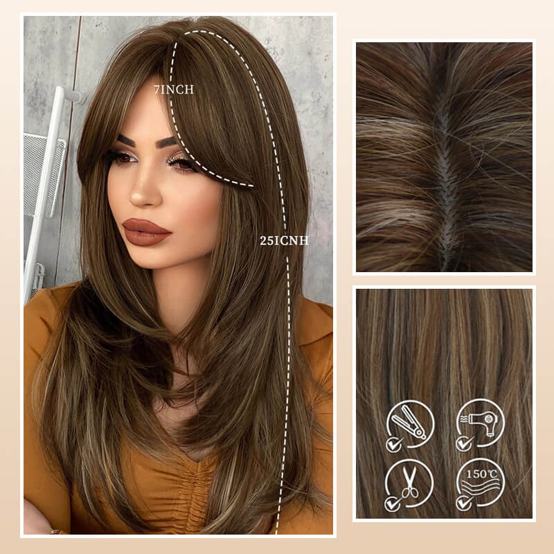 💕HOT SALE 50% OFF💕Wig long hair Layered bangs wigs - Image 12