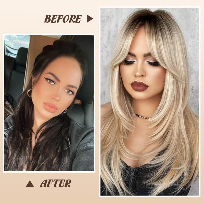 💕HOT SALE 50% OFF💕Wig long hair Layered bangs wigs - Image 13