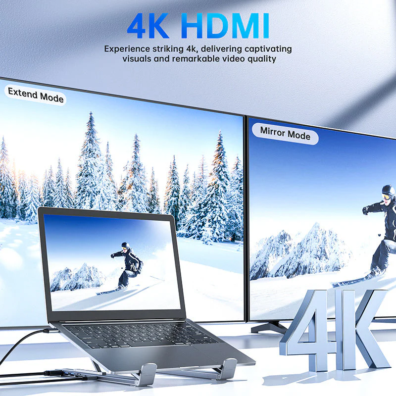 🖥️New Arrival Hot Sale - 40% OFF!⚡USB-C Docking Station Laptop Stand with 4K HDMI - Image 5