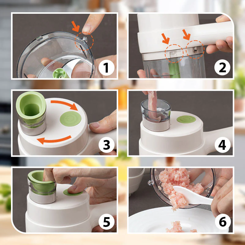 Multifunctional Handheld Electric Vegetable Cutter Set - Image 10