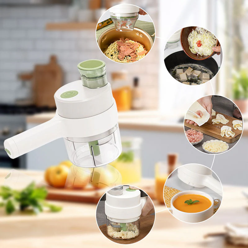 Multifunctional Handheld Electric Vegetable Cutter Set - Image 4