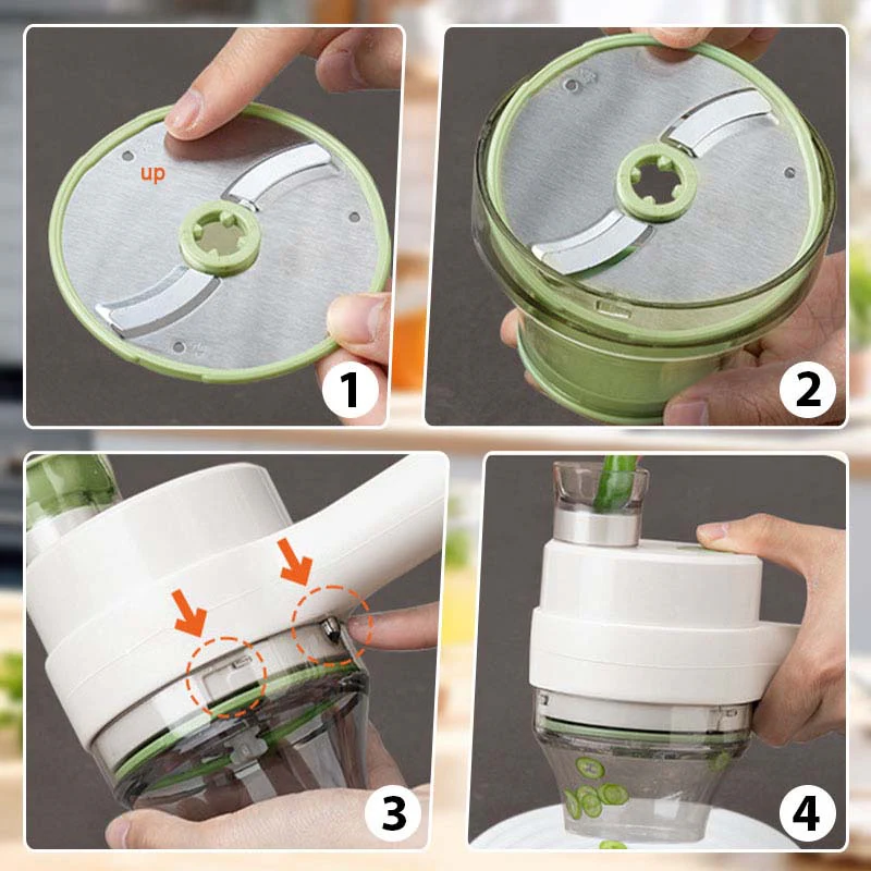 Multifunctional Handheld Electric Vegetable Cutter Set - Image 8