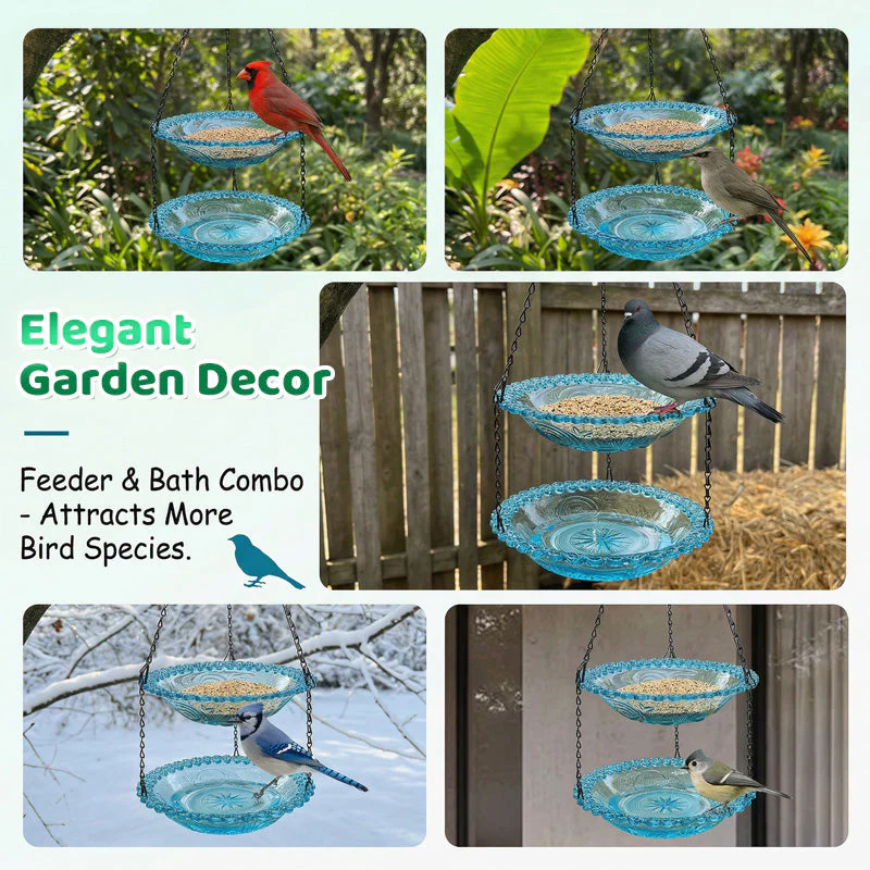 🥳2026 HOT SALE🐦40% OFF!🌧️ Vintage-Style Bird Feeder with Bath – Hangs anywhere, easy to fill. Attracts robins & blue tits. Perfect for nature lovers. 🏡 - Image 3