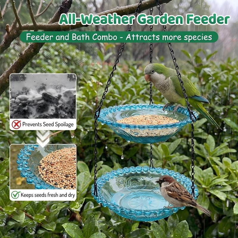 🥳2026 HOT SALE🐦40% OFF!🌧️ Vintage-Style Bird Feeder with Bath – Hangs anywhere, easy to fill. Attracts robins & blue tits. Perfect for nature lovers. 🏡 - Image 4