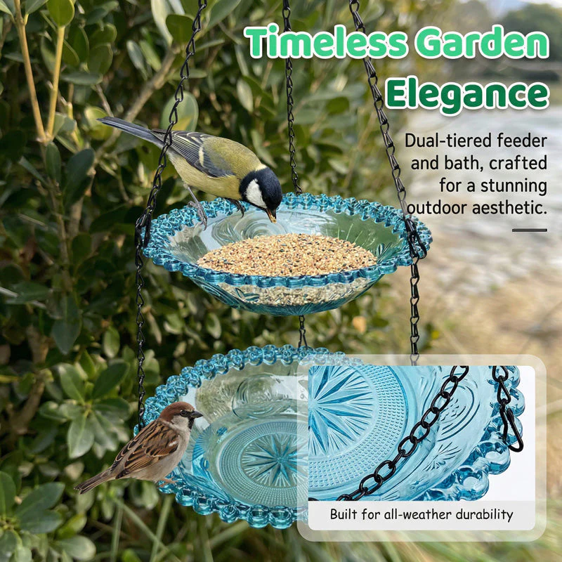 🥳2026 HOT SALE🐦40% OFF!🌧️ Vintage-Style Bird Feeder with Bath – Hangs anywhere, easy to fill. Attracts robins & blue tits. Perfect for nature lovers. 🏡 - Image 5