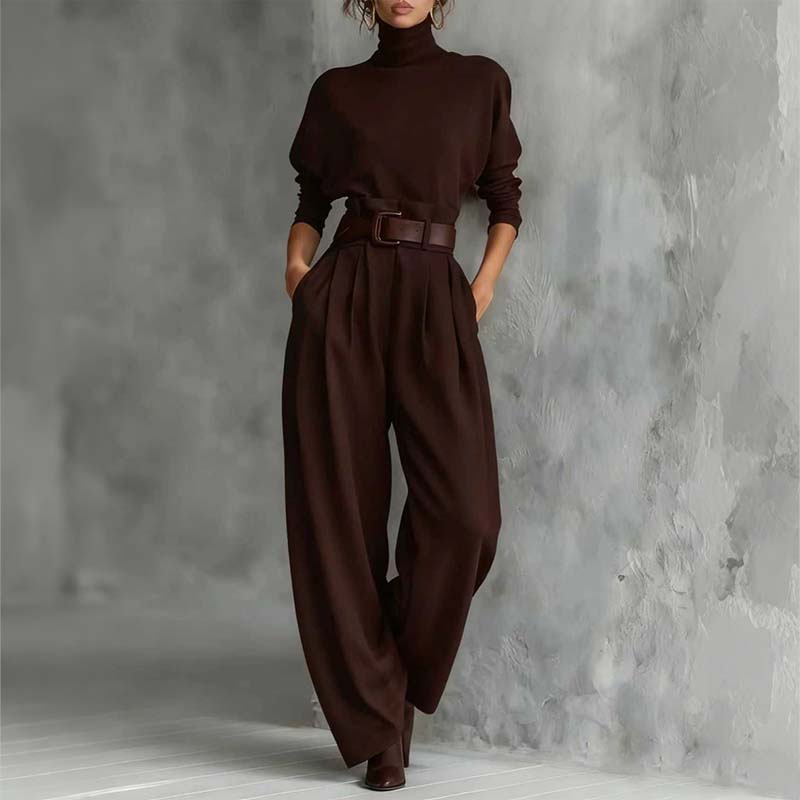 👗40% off🧵Women’s Elegant Turtleneck Top & High-Waist Pants Set (Get a Free Belt)👚👖 - Image 7