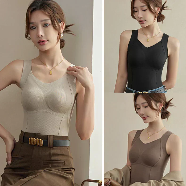 🔥Hot Sale🔥Thickened Warm Tank Top with Shelf Bra - Image 15