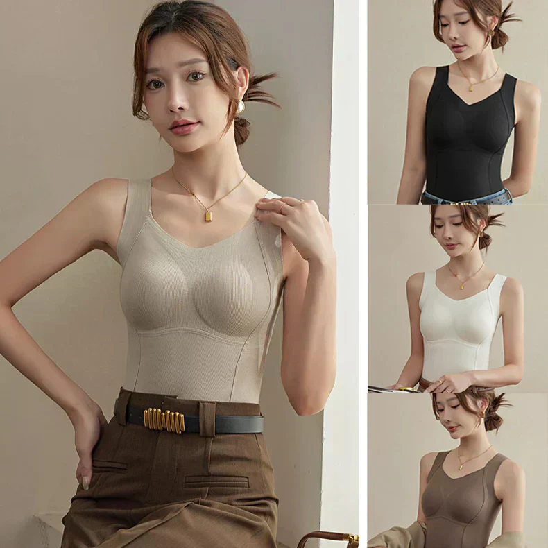 🔥Hot Sale🔥Thickened Warm Tank Top with Shelf Bra - Image 17