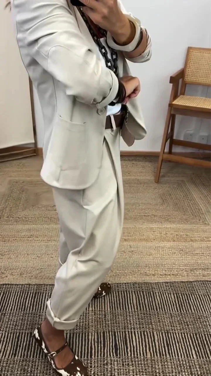 💎 Women's Collar Jacket & Pants Suit – Tailored Fit, Breathable Silhouette & Effortless Commute-to-Event Style 👖✨ - Image 5