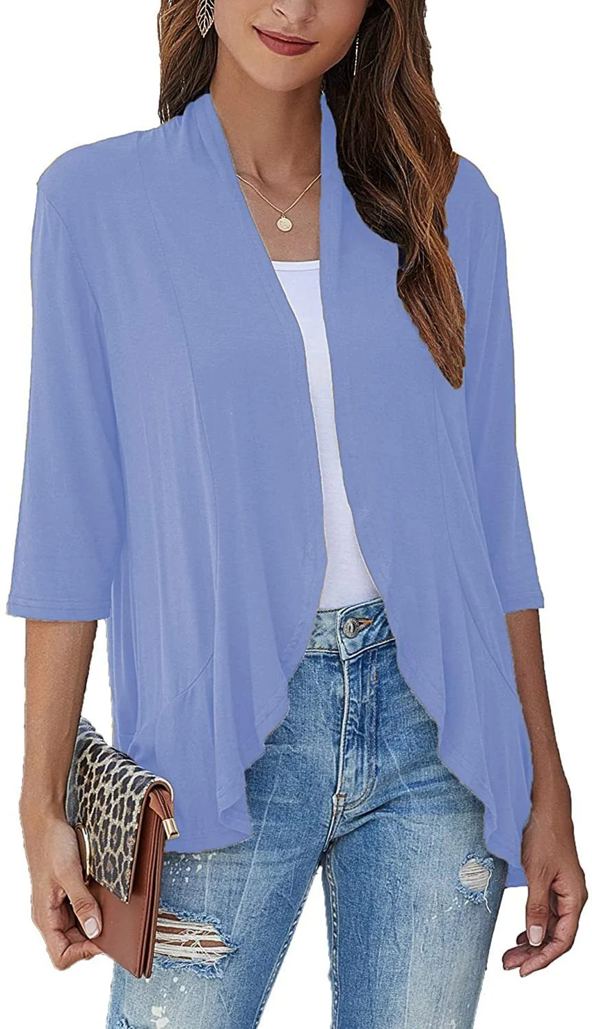 Solid color cardigan stretch blazer - Image 7