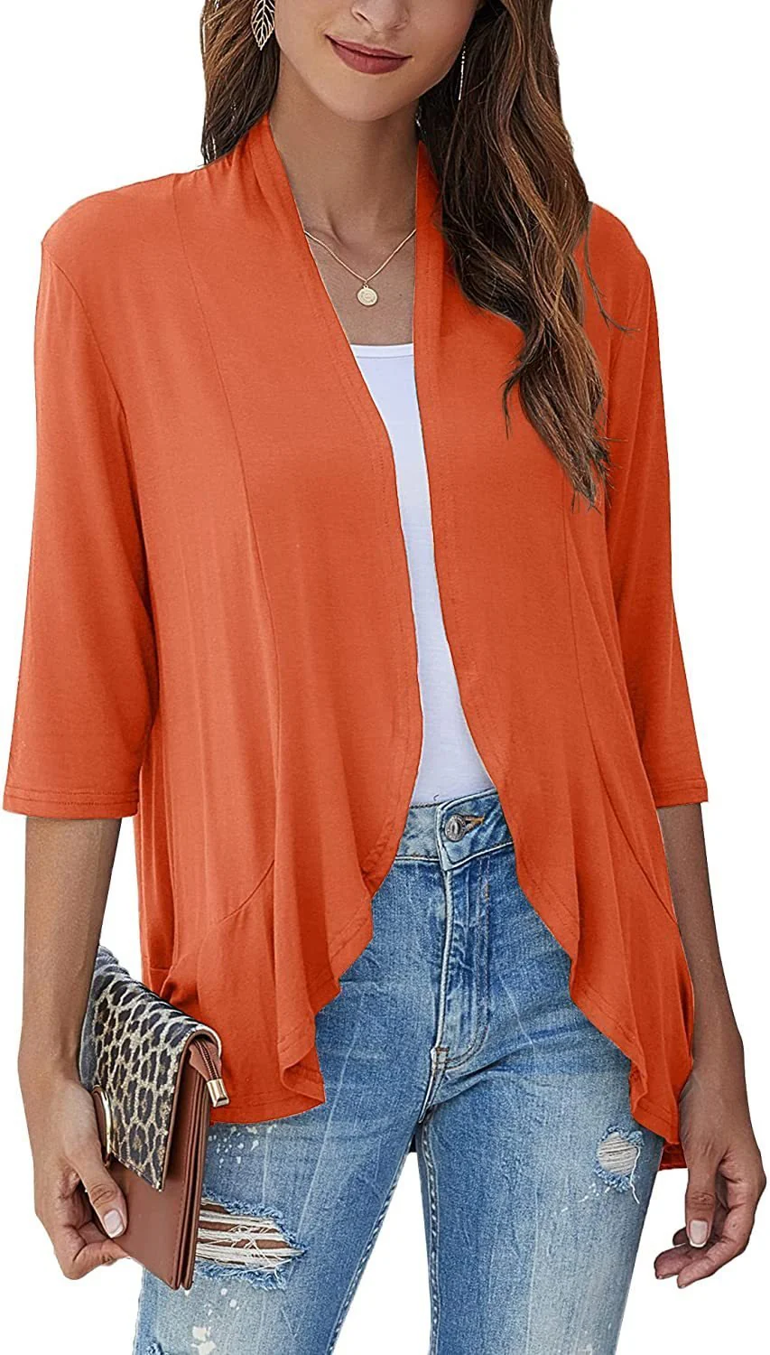 Solid color cardigan stretch blazer - Image 9