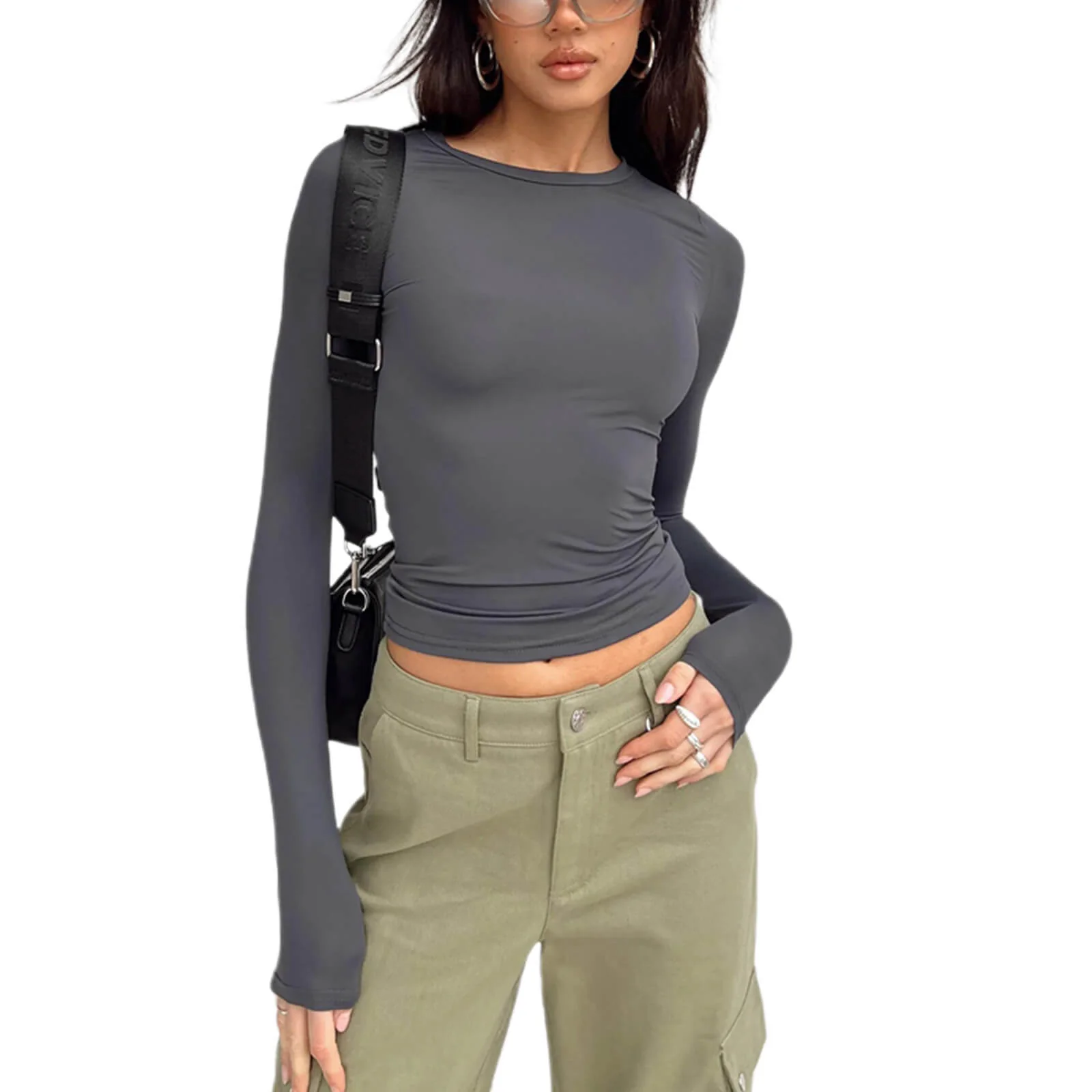 🔥Women’s Basic Slim Open Navel T-shirt🔥 - Image 7