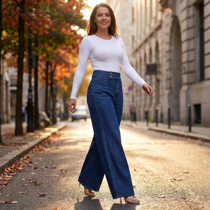 🌊40% off!👖50K+ SOLD⚡Women's High-Waist Wide-Leg Jeans - Image 5