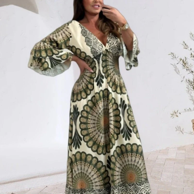 🔥Women's Retro Boho Deep V-Neck Maxi Dress🔥 - Image 6