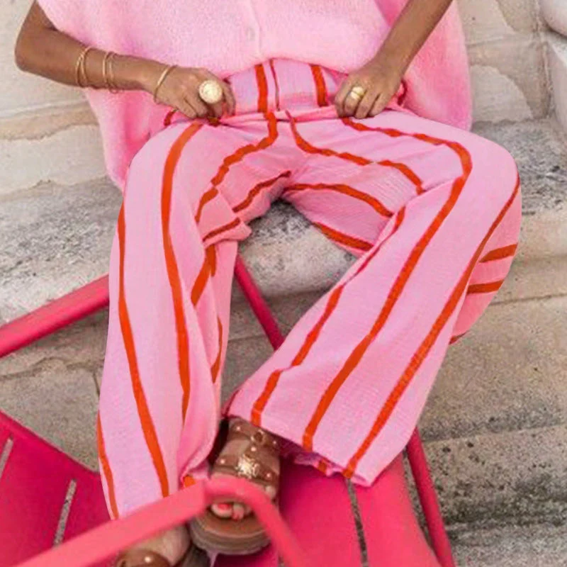 🥰40% off!💃Women's Striped Wide-Leg Casual Pants – Flattering Vertical Stripes, Breezy Fit & Effortless Style👖 - Image 3